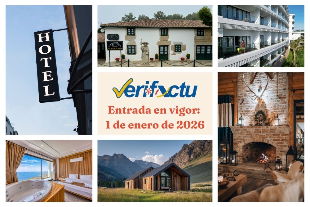 Collage de hoteles y montaña, leyenda sobre 2026